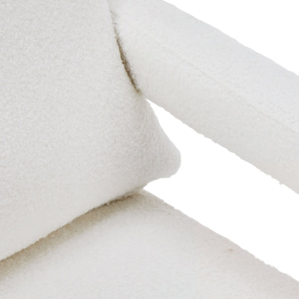 Teddy Fleece Upholstered Accent Chair with Lumbar Pillow