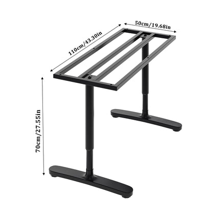 2Pcs Black/ White Adjustable Height Table Underframe