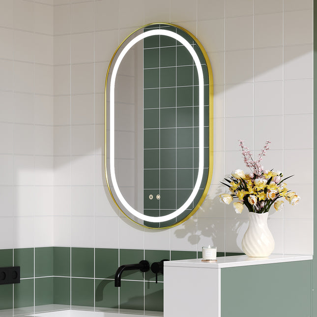Wall Mounted Oval LED Bathroom Mirror