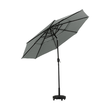 Outdoor 3-Tier Umbrella with Solar Lights without Base