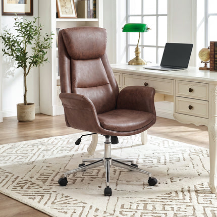 Adjustable High Back PU Office Chair with Armrests