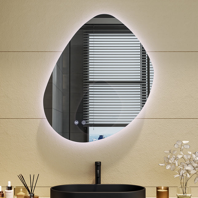 Contemporary Unframed Non-Regular LED Wall Mirror 53x72cm