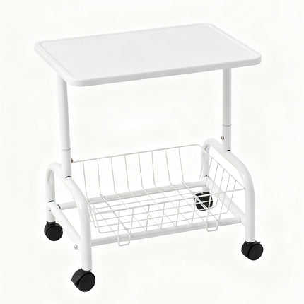 Mobile Side Table with Lower Basket