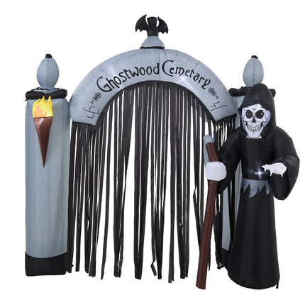 7 FT Halloween Inflatable Cemetery Archway Decoration with LED Lights