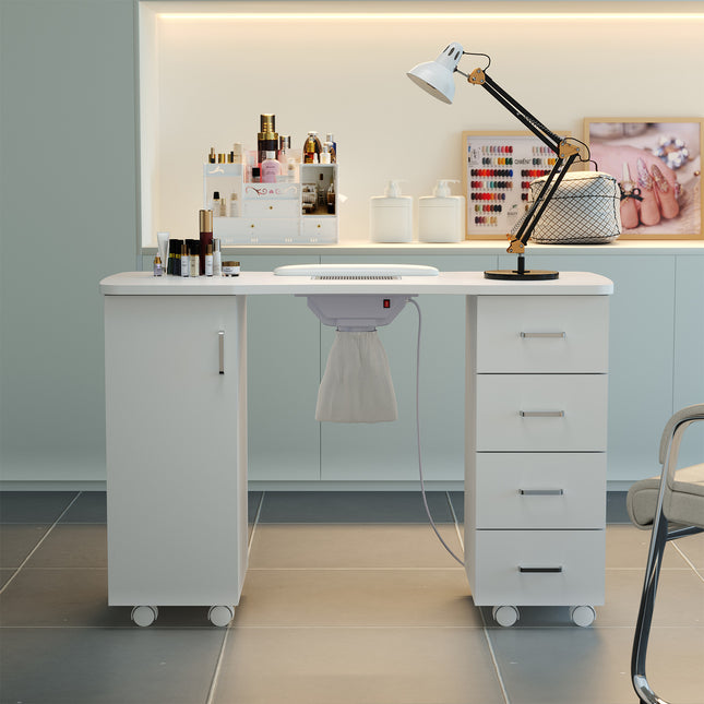Manicure Table with Dust Collector and Wrist Cushion