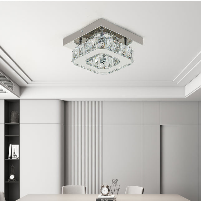 Modern Square Crystal Ceiling Light