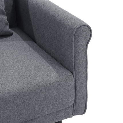 Grey Upholstered Loveseat with Rolled Arms