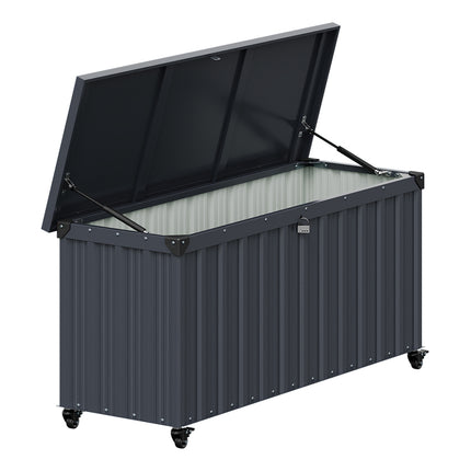 550L Outdoor Large Lockable Metal Storage Box with Wheels