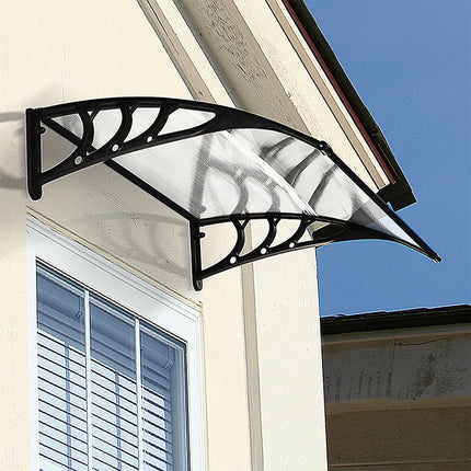 Curved Door Canopy Awning 23.8cm H Rain & Snow Shelter with Brackets