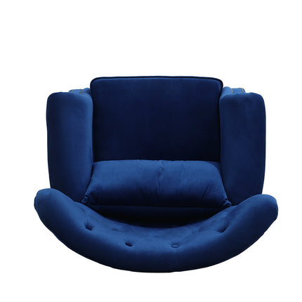 Luxurious Button Armchair with Cushion, Bule, Grey