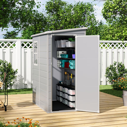 5X4FT Garden Plastic Storage Shed with Lockable Door
