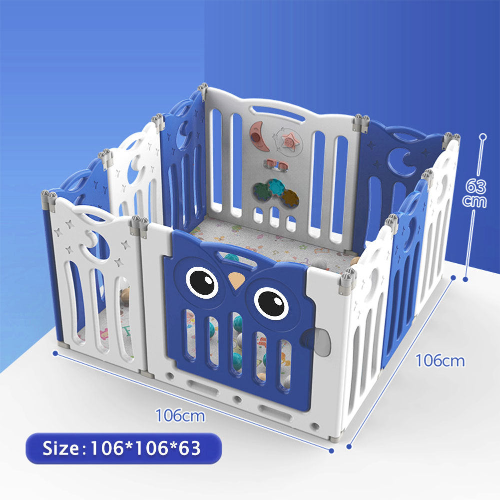 Kids Baby Playpen Foldable Child Safety Gate Toddler Fence 18 Panels Pink