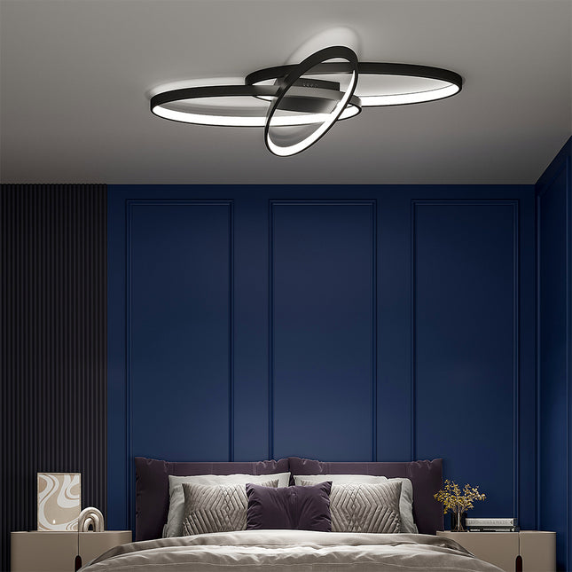 Minimalistic Unique Oval LED Semi-Flush Ceiling Light