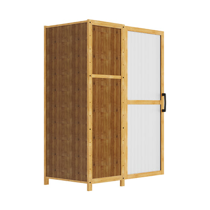 3-Tier Narrow Bookcase Storage Cabinet with Acrylic Door