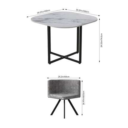 Modern Dining Table Set with 4 Chairs