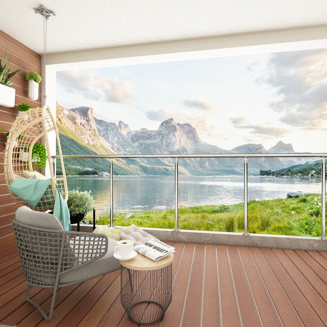 60CM Handrail Stainless Steel Balustrade, With 3 Crossbars