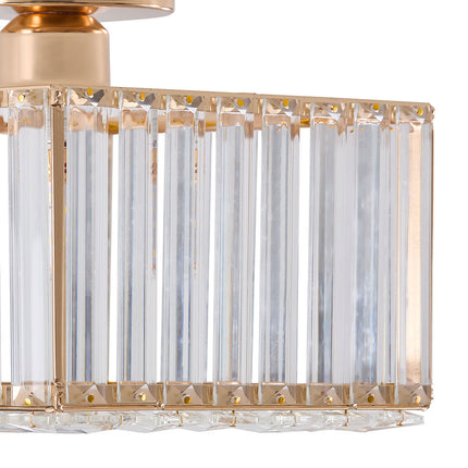 Semi Flush Mount Ceiling Light with Crystal Shade