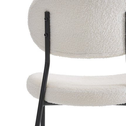 2Pcs Upholstered Dining Chair with Metal Frame