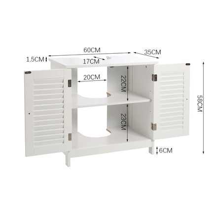 Under Sink Bathroom Cabinet 2 Shutter Door