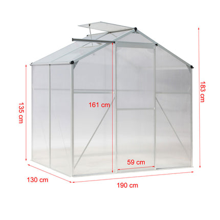 Aluminium Hobby Greenhouse with Window Opening