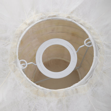 Chic Feather Table Lamp with Golden Base