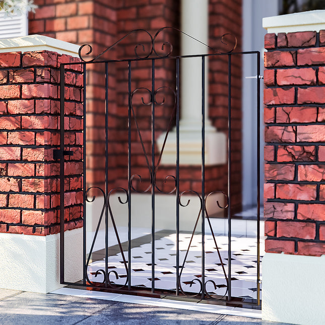 3ft Heavy Black Metal Garden Gate Fence Gate