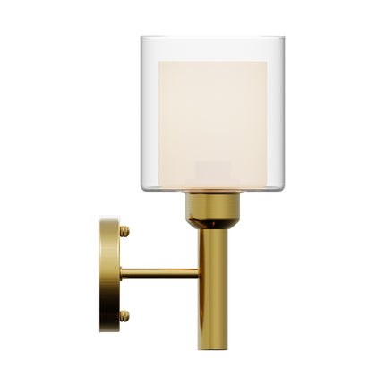 Golden Modern Wall Lamp with Double Layer Glass Shade