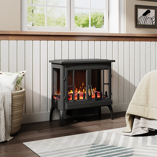 1000W/2000W Freestanding Electric Fireplace Heater