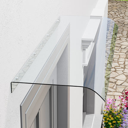 Transparent Awning for Doors and Windows 43cm W Multi-Sizes