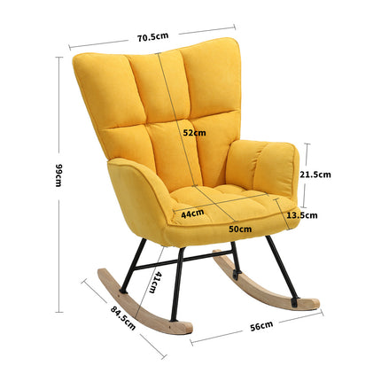 Tufted Linen Upholstered Rocking Chair