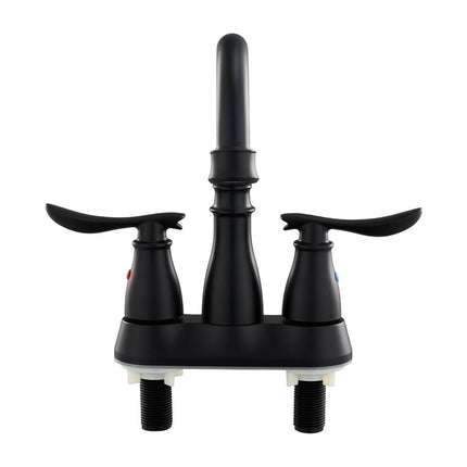 Double Handle Bathroom Sink Faucet with Drainer