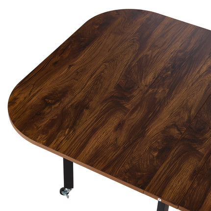 Folding Drop Leaf Table with 6 Wheels