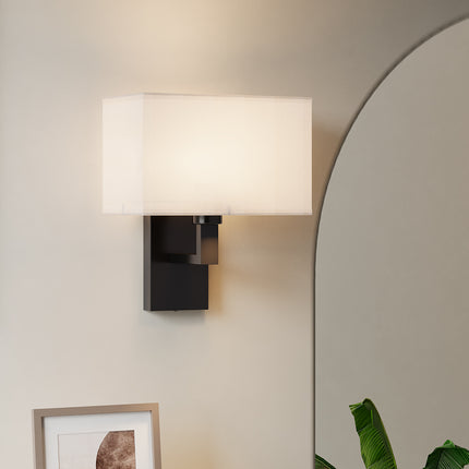 Vintage Wall Lamp with Fabric Shade