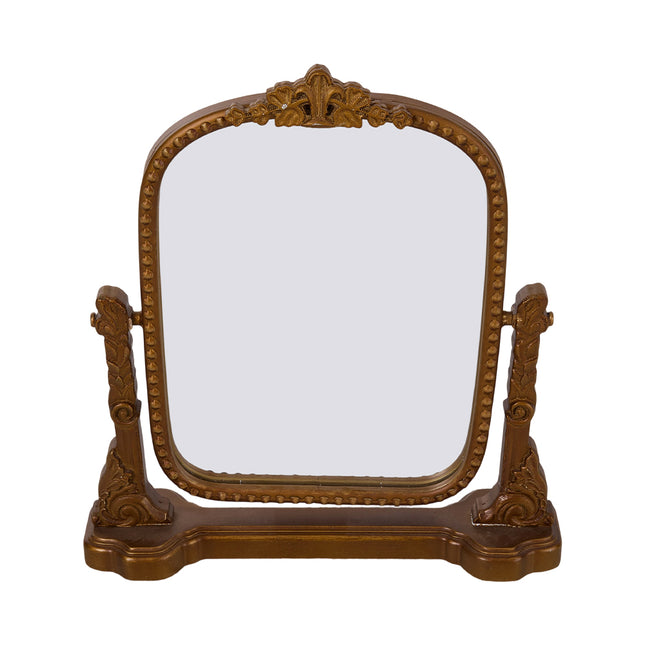 Gold Decorative Vanity Mirror with Stand