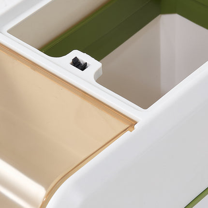 18L Slim Rubbish Bin With Press-Top Lid for Kitchen Bathroom