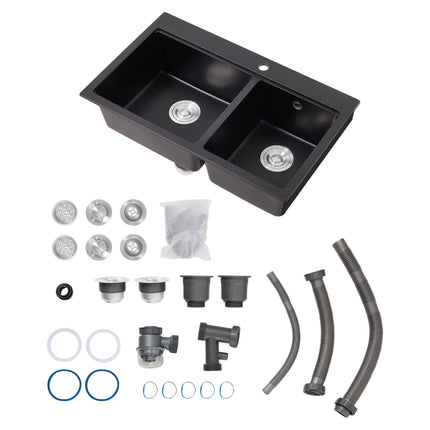 Modern Quartz Resin Composite Kitchen Sink with Waste Kit