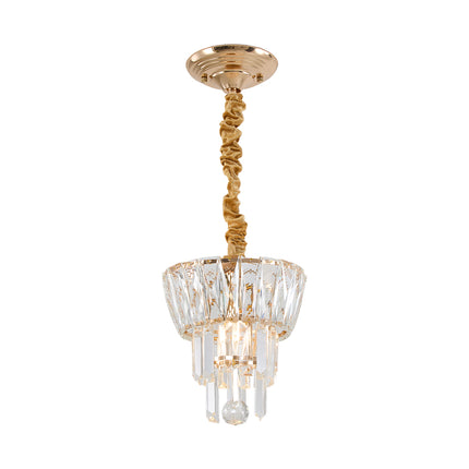 Crystal Ceiling Light with Gold Frame
