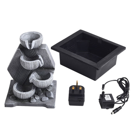 Tabletop Resin Fountain Water Feature LED Light