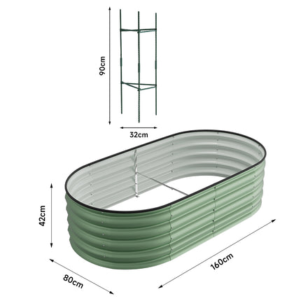 Oval-Shaped Galvanised Steel Raised Garden Bed