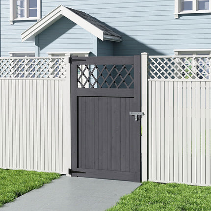 Grey Rhombus Garden Wood Fence Gate