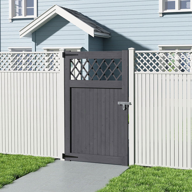 Grey Rhombus Garden Wood Fence Gate