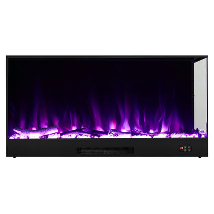 Modern Recessed Electric Fireplace with Remote