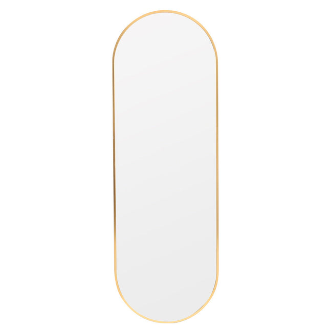 160cm Oval Modern Metal Full Length Wall Mirror Gold/ Black