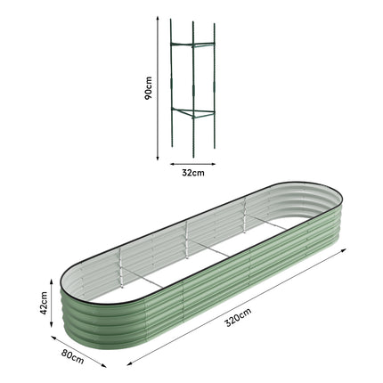 Oval-Shaped Galvanized Steel Raised Garden Bed