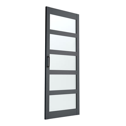 Dark Grey Farmhouse Style MDF Wooden Barn Door with 200cm Sliding Kit