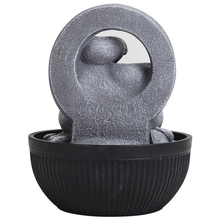 Tabletop Fountain Resin Water Feature with LED Light
