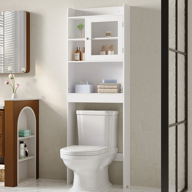174cm Over The Toilet Bathroom Storage Cabinet with Mirror
