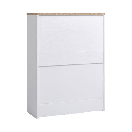 Wooden 2 Drawer Flip Down Shoe Cabinet