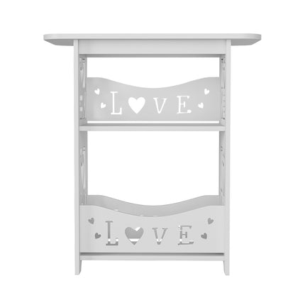 2-Tier PVC Side Table Small Nightstand