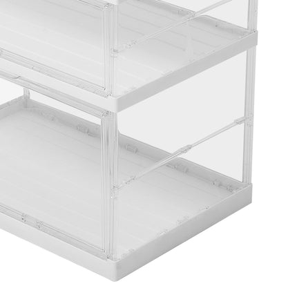 4-Tier Foldable Storage Cabinet Shoes Organizer with Doors